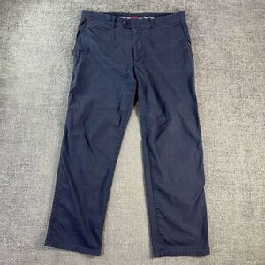 Brax Feel Good Chino Pants Mens 34x28 Navy Blue Straight Leg Micro Texture